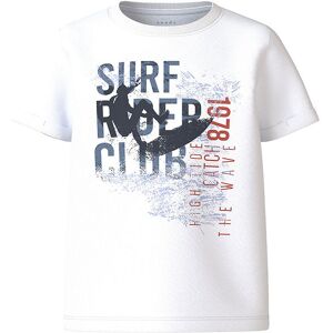 Name It T-Shirt - Nkmvux - Bright White/surf Club - Name It - 11-12 År (146-152) - T-Shirt