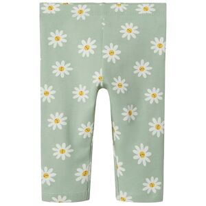 Name It Leggings - 3/4 - Nmfvivian - Silt Green/daisy Flowers - Name It - 2 År (92) - Leggings