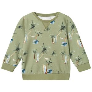 Name It Sweatshirt - Nmmhermod - Oil Green M. Palmetræer - Name It - 1½ År (86) - Sweatshirt