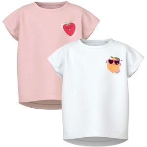 Name It T-Shirt - Nmfvarutti - 2 Pak - Parfait Pink/bright White - Name It - 5 År (110) - T-Shirt