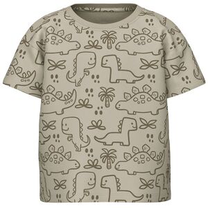 Name It T-Shirt - Nmmvalther - Pure Cashmere/outline Dinosaurs - Name It - 2 År (92) - T-Shirt