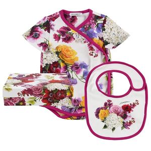 Dolce & Gabbana Slå-Om Body K/æ & Savlesmæk - Hvid M. Blomster - Dolce & Gabbana - 12-18 Mdr - Body K/æ