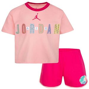 Jordan Sweatshorts/t-Shirt - Girls Bff - Rush Pink M. Print - Jordan - 4-5 År (104-110) - T-Shirt