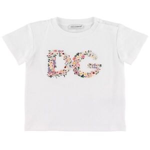 Dolce & Gabbana T-Shirt - Hvid M. Blomsterbrodering - Dolce & Gabbana - 6-9 Mdr - T-Shirt