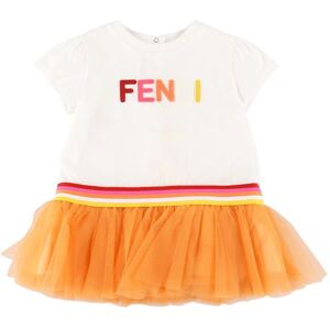 Fendi Kjole - Hvid/orange - Fendi - 1 År (80) - Kjole