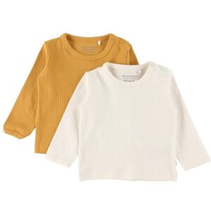 Minymo Bluse - Rib - 2-Pak - Amber Gold - Minymo - 50 - Bluse