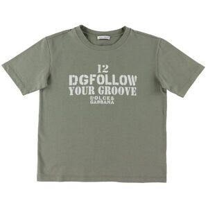 Dolce & Gabbana T-Shirt - Dg Skate - Armygrøn M. Hvid - Dolce & Gabbana - 10 År (140) - T-Shirt