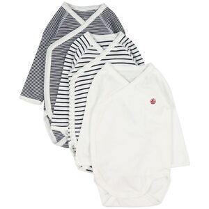 Petit Bateau Slå-Om Body L/æ - 3-Pak - Blå/hvid Stribet - Petit Bateau - 1 Mdr - Body L/æ