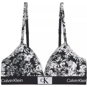 Klein Bh U. Bøjle - Triangle - Sort M. Blomster - Calvin Klein - 12-14 År (152-164) - Bh