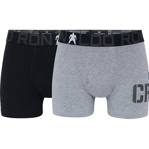 Ronaldo Boxershorts - 2-Pak - Bambus - Grå/sort - Jbs - 10-12 År (140-152) - Boxershorts