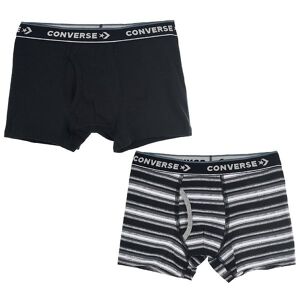 Converse Boxershorts - 2-Pak - Sort/gråstribet - Converse - 13-14 År (158-164) - Boxershorts