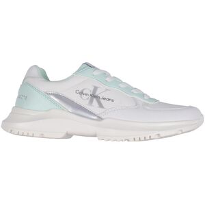 Klein Sko - Low Cut Lace Up - Hvid/aquamarine - Calvin Klein - 35 - Sko