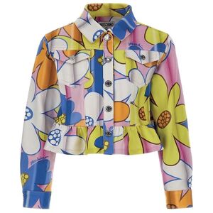 Moschino Denimjakke - Cropped - Pink Flowers - Moschino - 10 År (140) - Sommerjakke