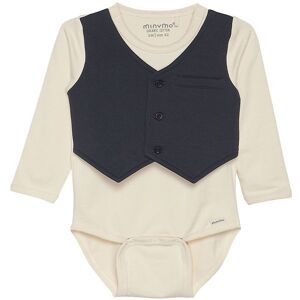 Minymo Body L/æ - Dark Navy/creme - Minymo - 1 År (80) - Body L/æ