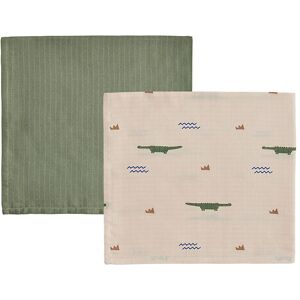 Oyoy Stofbleer - 70x70 Cm - Krokodille - 2-Pak - Beige/olive Gre - Oyoy - Onesize - Stofble