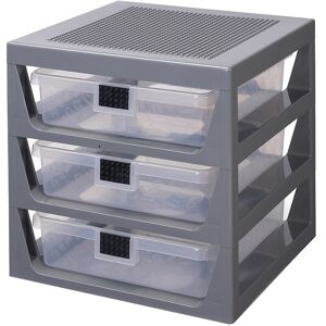 Storage Opbevaring M. 3 Skuffer - 32x34x37 - Grå - Lego® Storage - Onesize - Skuffe