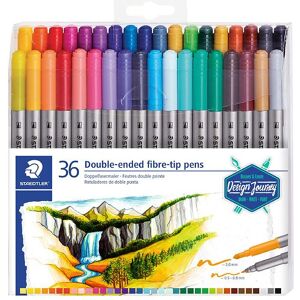 Staedtler Tuscher - 36 Stk. - Dobbelt Fiberpenne - Onesize - Staedtler Tusch