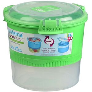 Sistema Madkasse M. Bestik - Lunch Stack - 965 Ml - Grøn - Sistema - Onesize - Madkasse