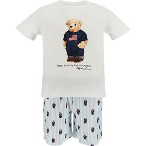 Polo Ralph Lauren Nattøj - Hvid/blåstribet M. Bamse - Polo Ralph Lauren Acc - 6 År (116) - Nattøj 2-Delt