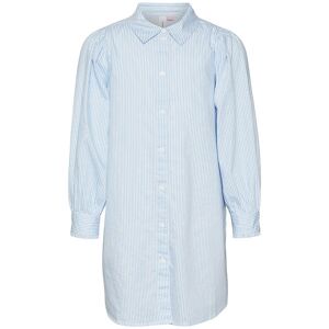 Vero Moda Girl Skjortekjole - Vmpinny - Bright White/vista Blue - Vero Moda Girl - 10 År (140) - Skjorte