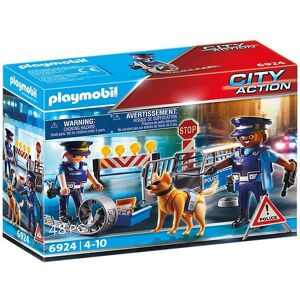 City Action - Politivejspærring - 6924 - 48 Dele - Playmobil - Onesize - Legetøj