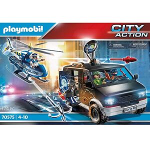 City Action - Politihelikopter: Forfølgelse Af Flugtbi - Playmobil - Onesize - Legetøj