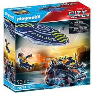 City Action - Politi-Faldskærm: Jagt Efter Amfibiekøre - Playmobil - Onesize - Legetøj