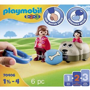 1.2.3 - Min Trækhund - 70406 - 6 Dele - Playmobil - Onesize - Legetøj