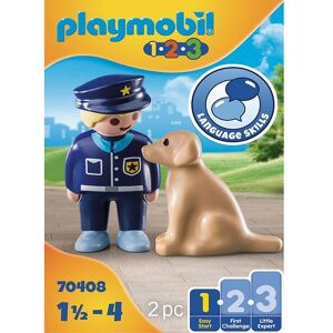 1.2.3 - Politibetjent Med Hund - 70408 - 2 Dele - Playmobil - Onesize - Legetøj