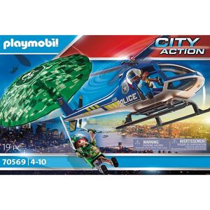 City Action - Politihelikopter: Faldskærms-Forfølgelse - Playmobil - Onesize - Legetøj