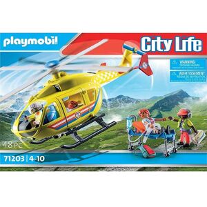 City Life - Rednings Helikopter - 71203 - 48 Dele - Playmobil - Onesize - Legetøj