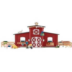 Schleich Farm World - 50x16x30 Cm - Stor Stald 42606 - Rød - Schleich - Onesize - Legetøj