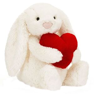 Jellycat Bamse - 31x12 Cm - Bashful Red Love Heart Bunny - Jellycat - Onesize - Bamse