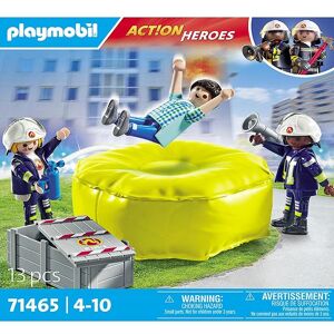 Action Heroes - Brandmand Med Luftpude - 71465 - 13 De - Onesize - Playmobil Klodser