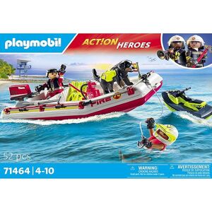 Action Heroes - Brandbåd Med Vandscooter - 71464 - 52  - Playmobil - Onesize - Klodser