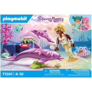 Princess Magic - Havfrue Med Delfiner - 71501 - 28 Del - Playmobil - Onesize - Legetøjsfigur