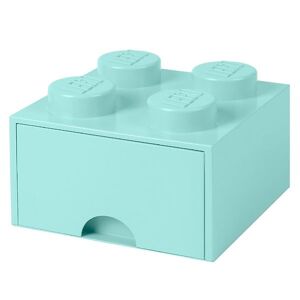 Storage Opbevaringsskuffe - 4 Knopper - 25x25x18 - Aquablå - Lego® Storage - Onesize - Skuffe
