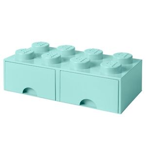 Storage Opbevaringsskuffe - 8 Knopper - 50x25x18 - Aquablå - Lego® Storage - Onesize - Skuffe