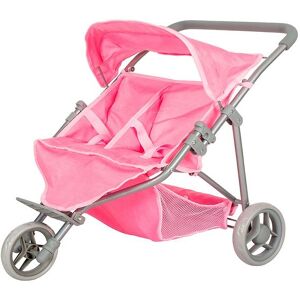 Mamamemo Dukke Tvillinge Klapvogn - Pink - Onesize - Mamamemo Dukkevogn