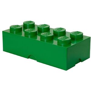 Storage Madkasse - 7,5x20x10 Cm - 8 Knopper - Dark Green - Lego® Storage - Onesize - Madkasse