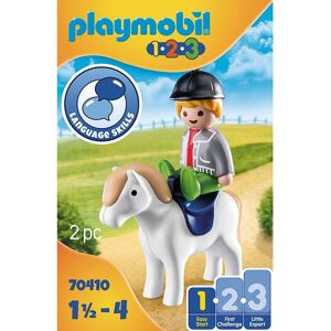Playmobil 1.2.3 - Dreng Med Pony - 70410 - 2 Dele - Onesize - Playmobil Legetøj