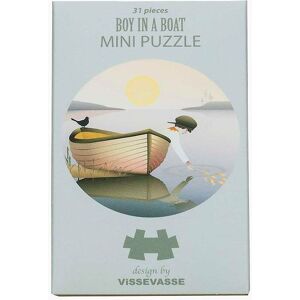 Vissevasse Puslespil - Mini - 11x11 Cm - Boy In A Boat - Onesize - Vissevasse Puslespil