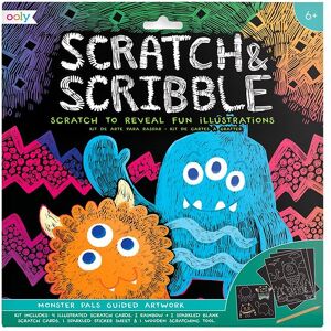 Ooly Scratch & Scribble Sæt - Monster Pals - Ooly - Onesize - Malebog