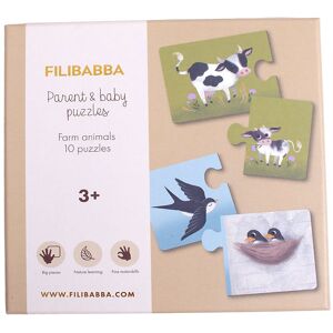 Filibabba Puslespil - 10x2 Brikker - Bondegårdsdyr - Filibabba - Onesize - Puslespil