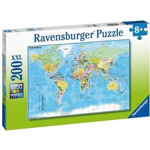 Ravensburger Puslespil - 200 Brikker - Verdenskort - Onesize - Ravensburger Puslespil