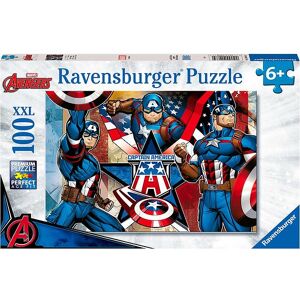 Ravensburger Puslespil - 100 Brikker - Marvel Captain America - Ravensburger - Onesize - Puslespil