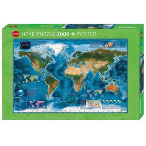 Heye Puzzle Puslespil - Satellite Map - 2000 Brikker - Heye Puzzle - Onesize - Puslespil