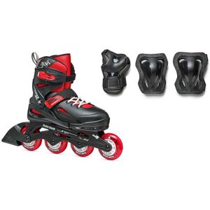 Rollerblade Fury Combo Justerbar Rulleskøjte Børn - Black/red 33-38 Sort