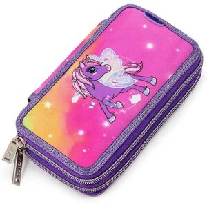 Jeva Two-Zip Pencil Case Rainbow Alicorn One size Blå