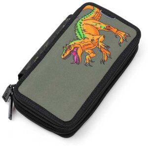 Jeva Two-Zip Pencil Case Camou Dino One size Blå